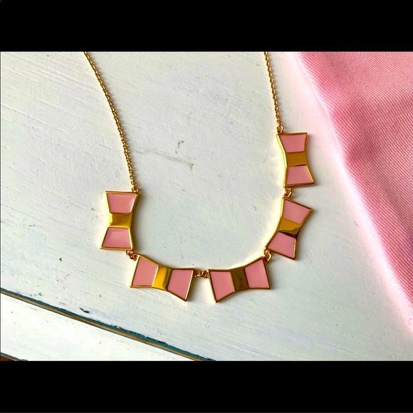 KATE SPADE Pink Bow Gold Row Shoppe Neclace - Picture 8 of 12